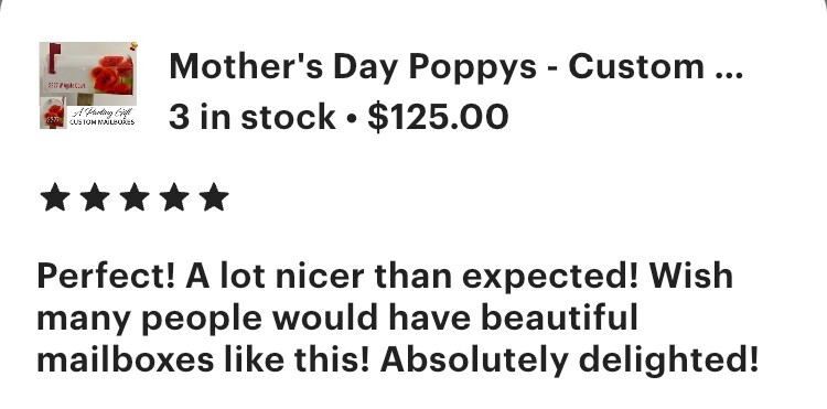 Poppies flowers mailbox gift For Parents