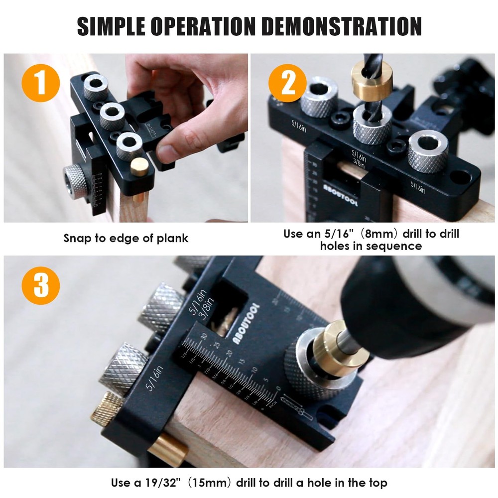 Self Centering Doweling Jig Kit Dowel Jig for Straight Holes Adjustable Width