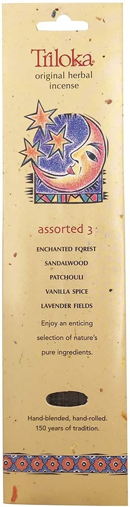 Triloka Original herbal Incense - Assorted 3 - 10 Sticks