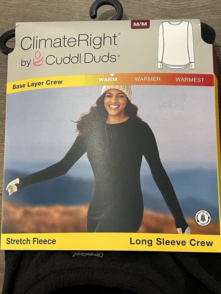 Climate Right By Cuddl Duds Base Layer & Base Layer Crew Size Medium New