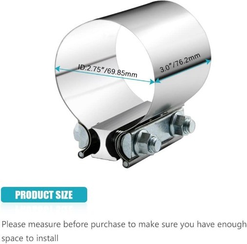 2.75" 2.75 Inch Exhaust Clamp Butt Joint Ba Item Package Quantity: 2Size: 2.75