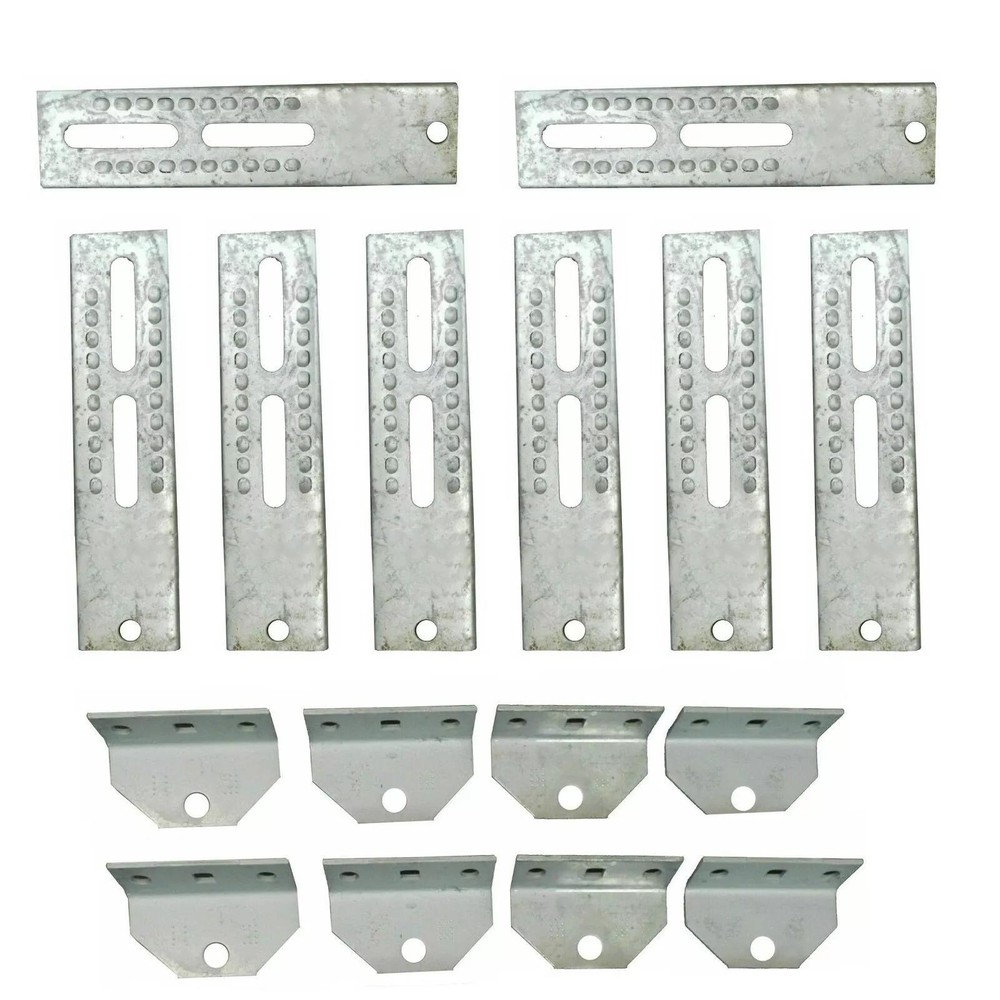 8PCS 10" Tall Galvanized Boat Trailer Vertical Bunk Board Brackets Bolster