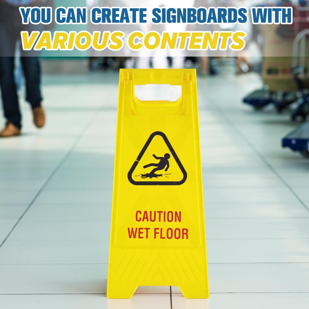 10 Pack 24" Height Blank Floor Sign Yellow A-frame Foldable Caution Sign Writ...