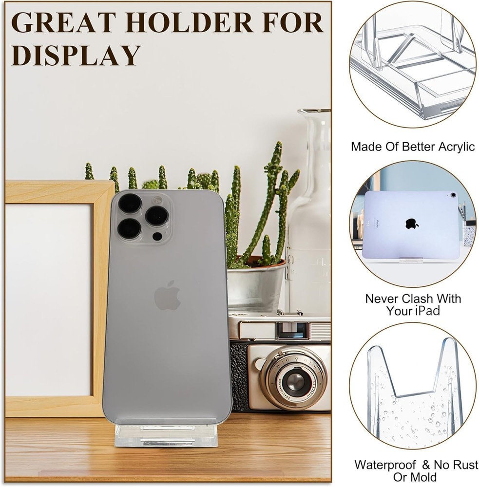 12 Pack Acrylic Book Stand for Display Adjustable Clear Display Holder Easel