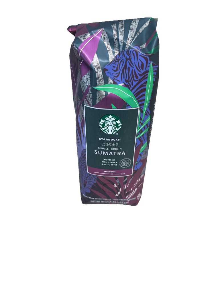 Starbucks Decaf Sumatra Whole Bean Coffee Bean, 1lbs.