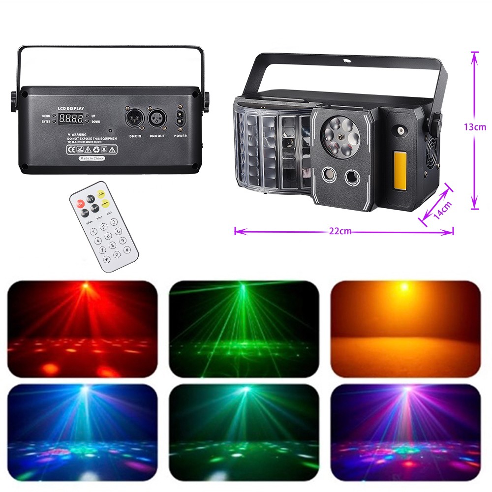 2 Pack 6X3W Strobe laser Light 5in1 Pattern Sound Control Light For Disco Party