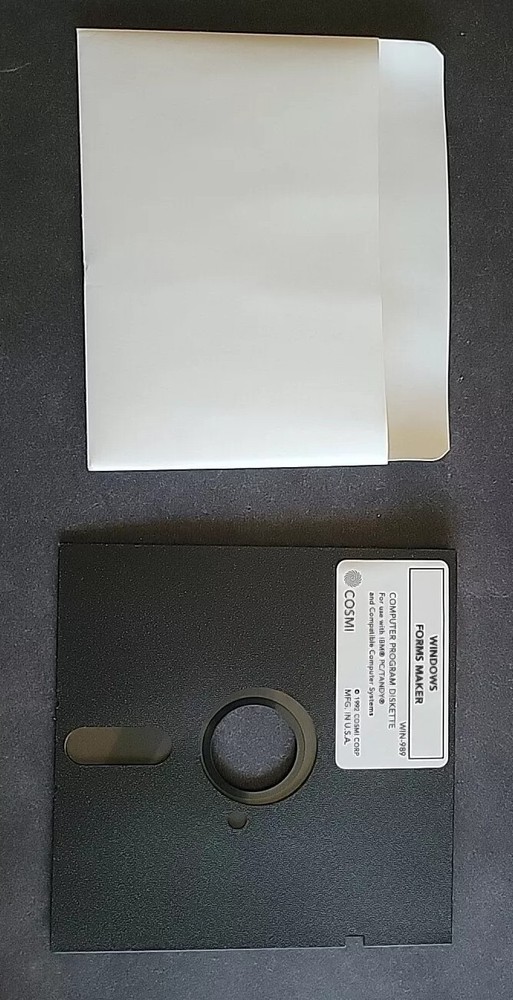 Vintage COSMI Forms Maker for Windows 3.1 3.0 Boxed 3.5" Floppy Disk 1992