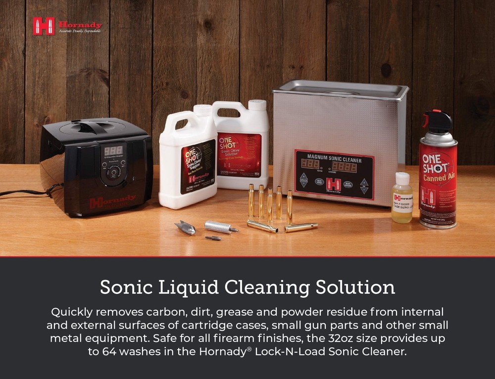 Hornady One Shot Sonic Clean Solution, 1 Quart – Gun Cleaner Solution, Clean ...
