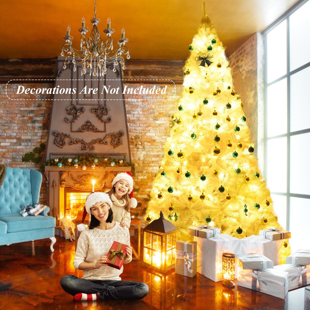 Costway 9Ft Hinged Stand Artificial Christmas Tree Great Pine Tree 2132 Tips