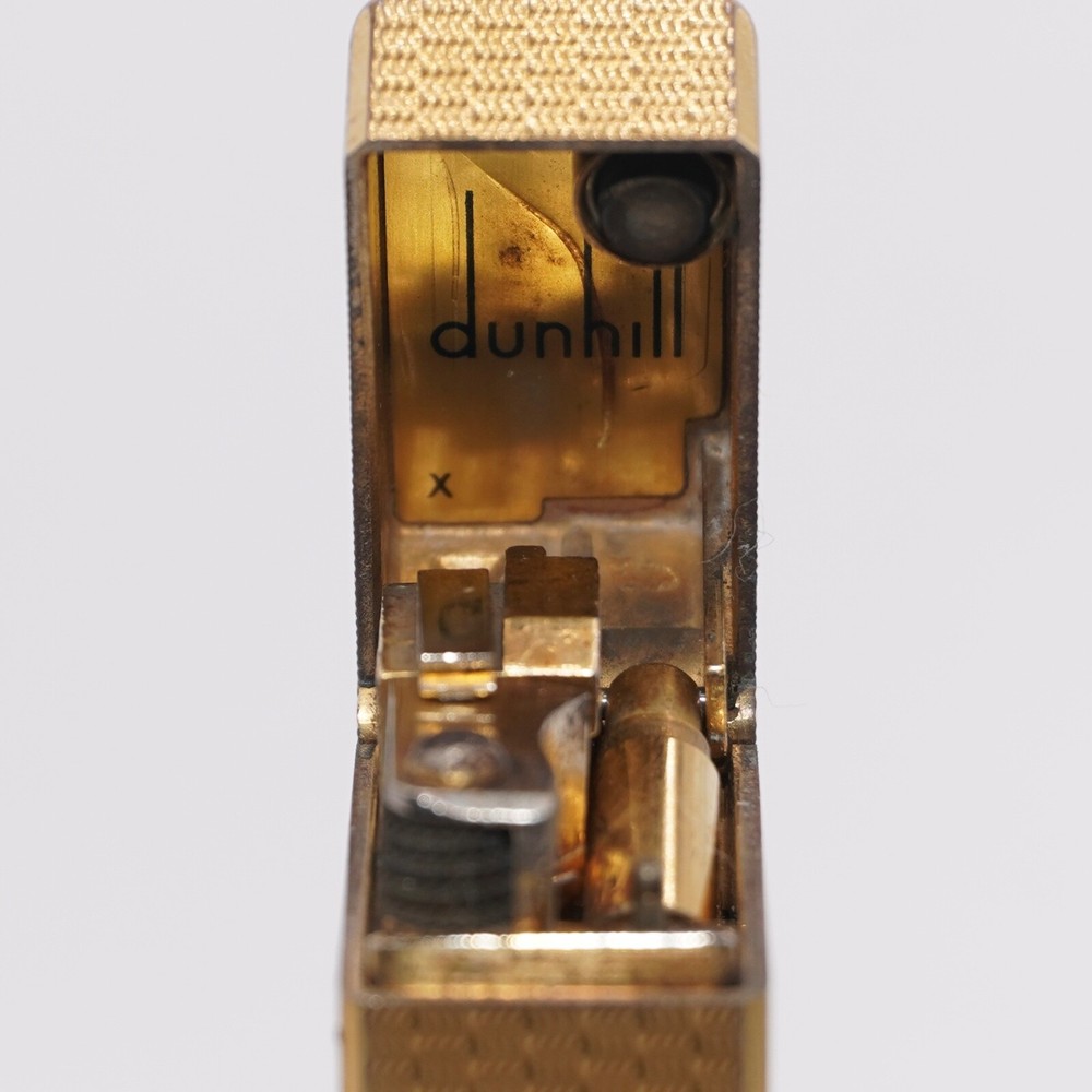 Dunhill Lighter Gold plate Basket Check Pattern_Ultrasonically cleaned_Working
