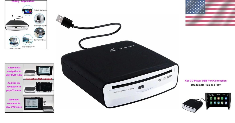 Universal Car USB CD Player Portable External Disc Drive for Android Navigation