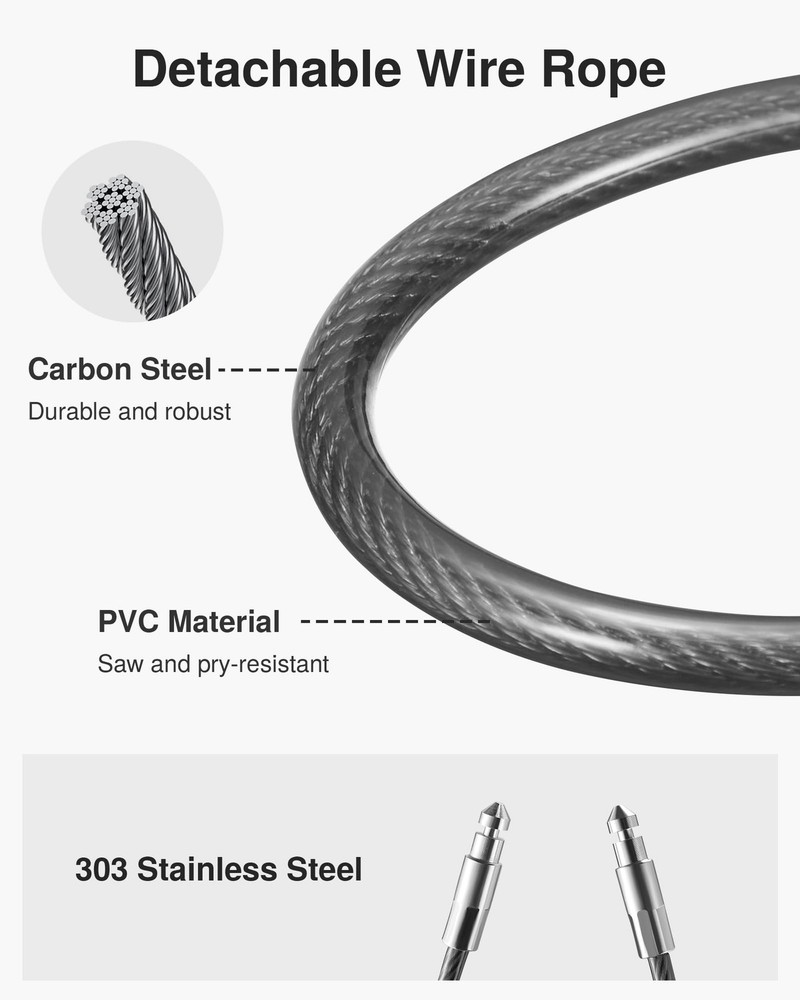 2 Pack Portable Lock Box, Removable Cable, Resettable, Wall-Mounted, Grey