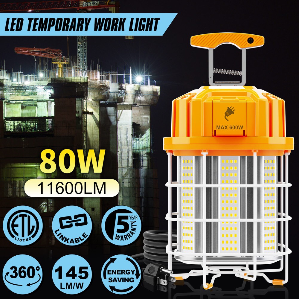 (Linkable) 80 Watt LED Temporary Work Light Linkable High Bay Construction Light