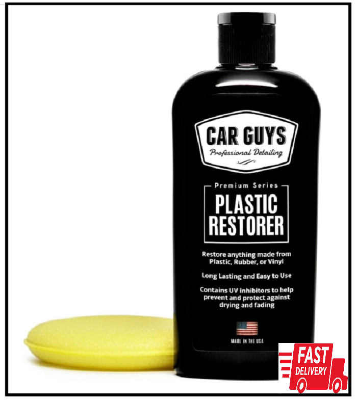 CAR GUYS Plastic Restorer Solution for Bringing Rubber, Vinyl & Plastic, 8 oz