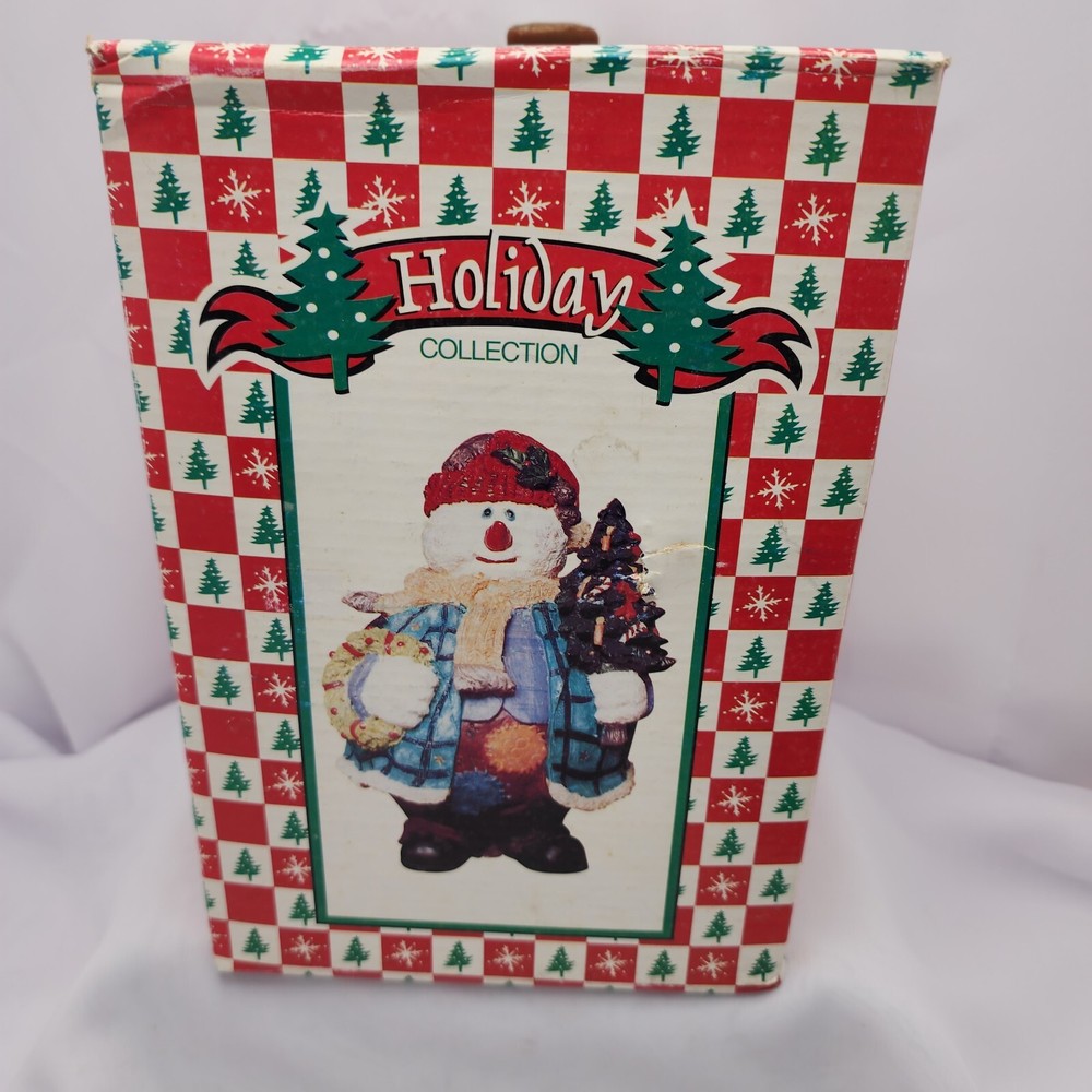 World Bazaars Holiday Collection Patchwork Snowman Resin statue