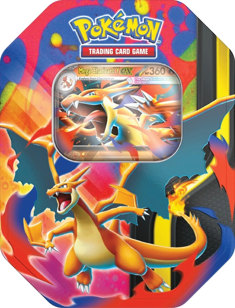 2 Pokemon TCG Mega Charizard X + Y ex Tin Bundle Sealed New