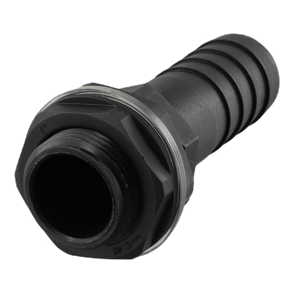 Pipe Overflow Connector 1\\\" Barb 3/4\\\" BSPM Thread Plastic Replacement