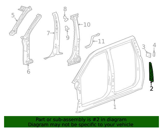 Genuine GM Driver Side Body Side Outer Panel Extension 22786531