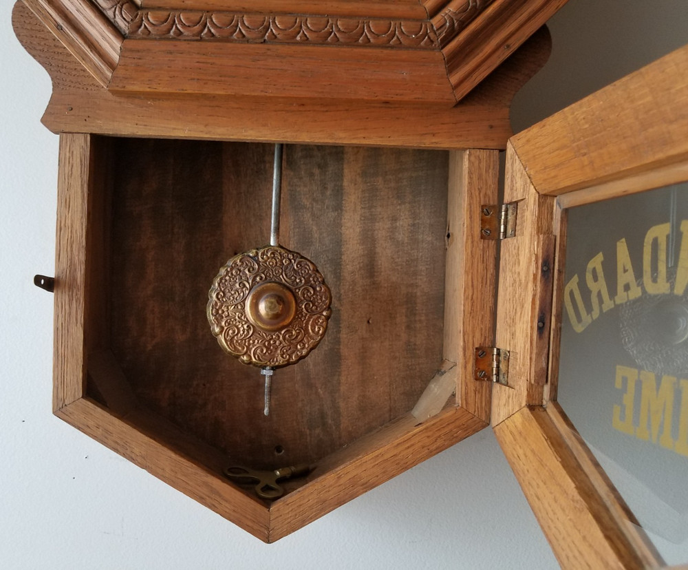Antique Gilbert " Admiral" Regulator Wall Clock 8-Day Timepiece, Key-wind