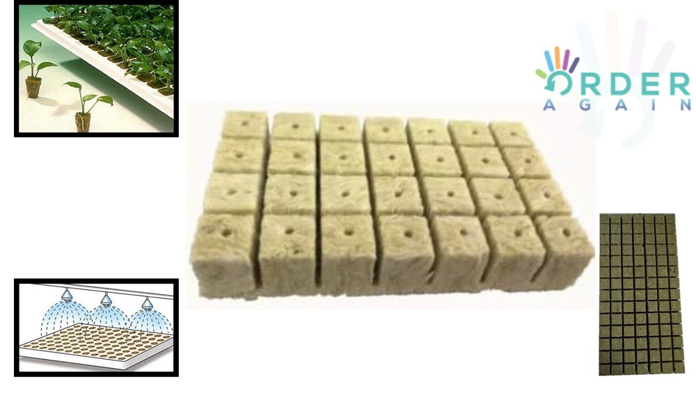 Rockwool Grow Cubes Starter Sheets for Cloning Seed Starting Hydroponic