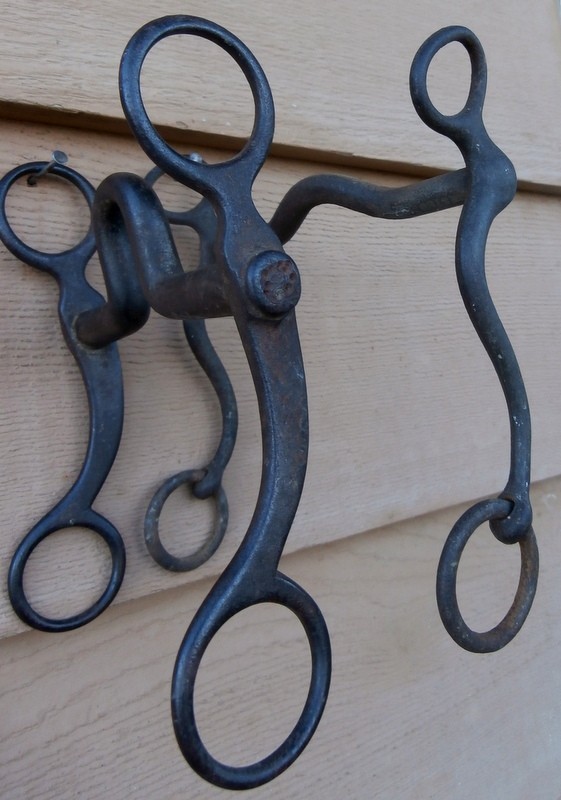 2 Antique Old Iron Horse Curb Bits