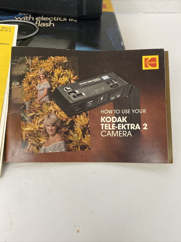 Kodak Tele-Extra 2 In Box With Electronic Flash, Cover, Handle & Instructions.