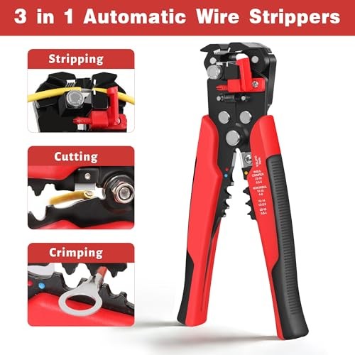 Wire Stripper and Crimping Tool Kit, 3 in 1 Self-Adjusting Wire Stripping for