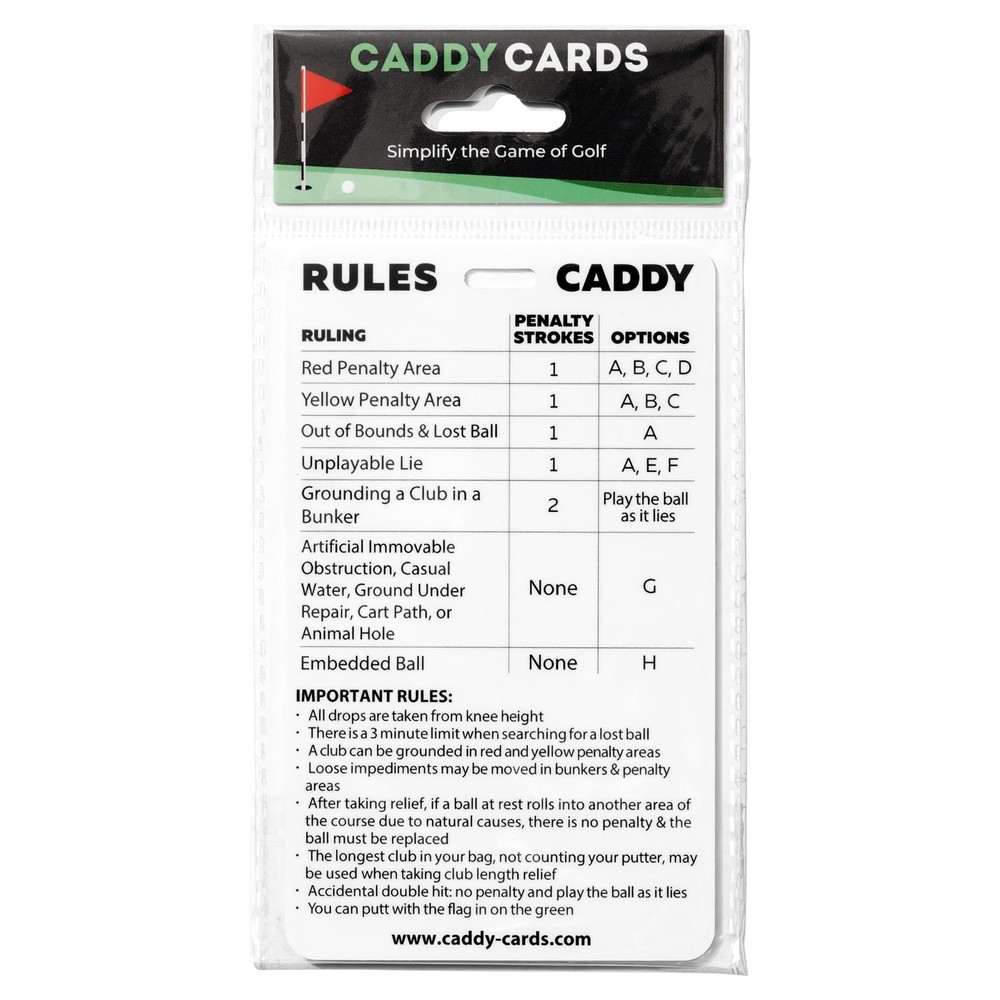 Rules Caddy â€“ USGA Rules of Golf 2026 Quick Reference Card â€“ Golf Bag Tag...