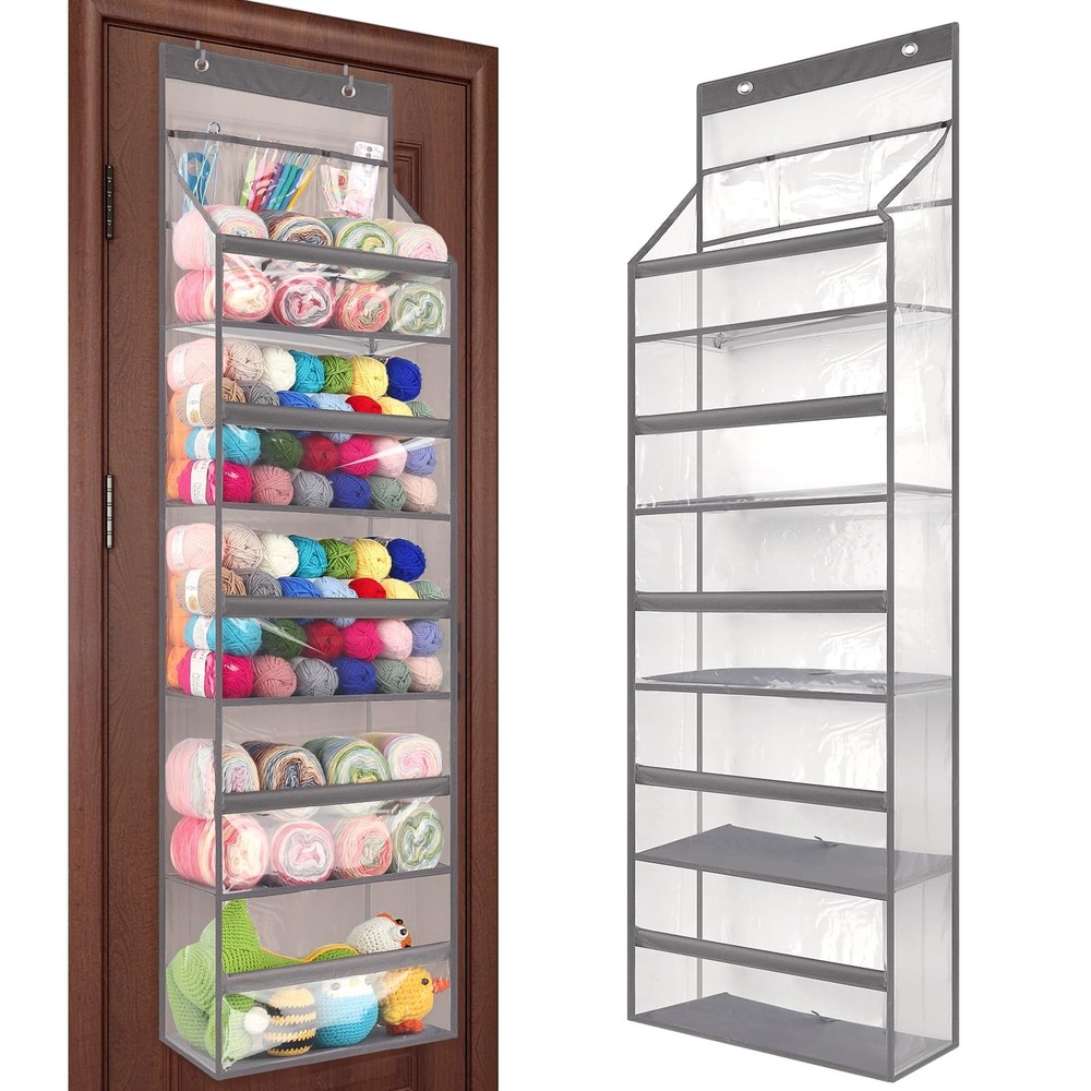 Hanging Yarn Storage Organizer, Large Capacity Knitting Organizer Storage wit...