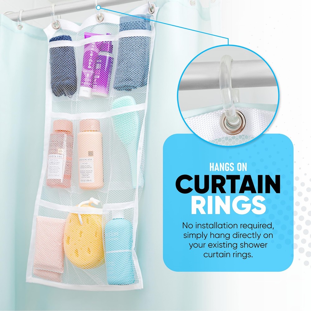 Handy Laundry Hanging Shower Organizer (2-Pack) - White 2-Pack