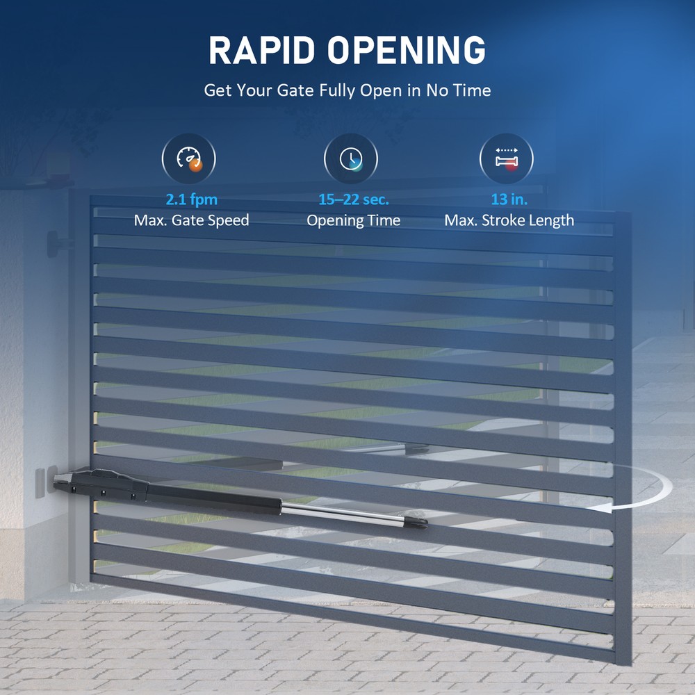 Automatic Single Swing Gate Opener with Remote Controls for 880lb Home Gate