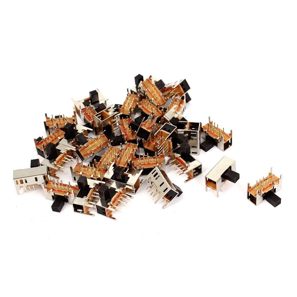 35Pcs 8 Pin 3 Position 2P3T Mini PCB Panel Mount Latching Slide Switch