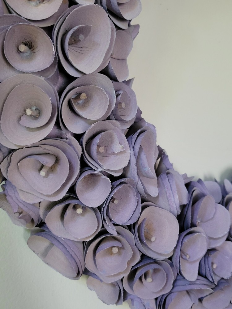Beautiful Crafted Wreath 18" Purple Rosettes