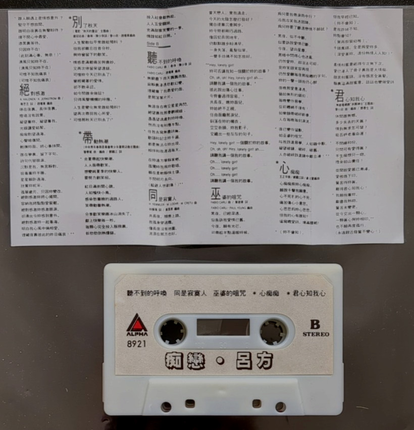吕方 David Lui -痴戀 1987 Alpha Cassette * Play Tested * C48