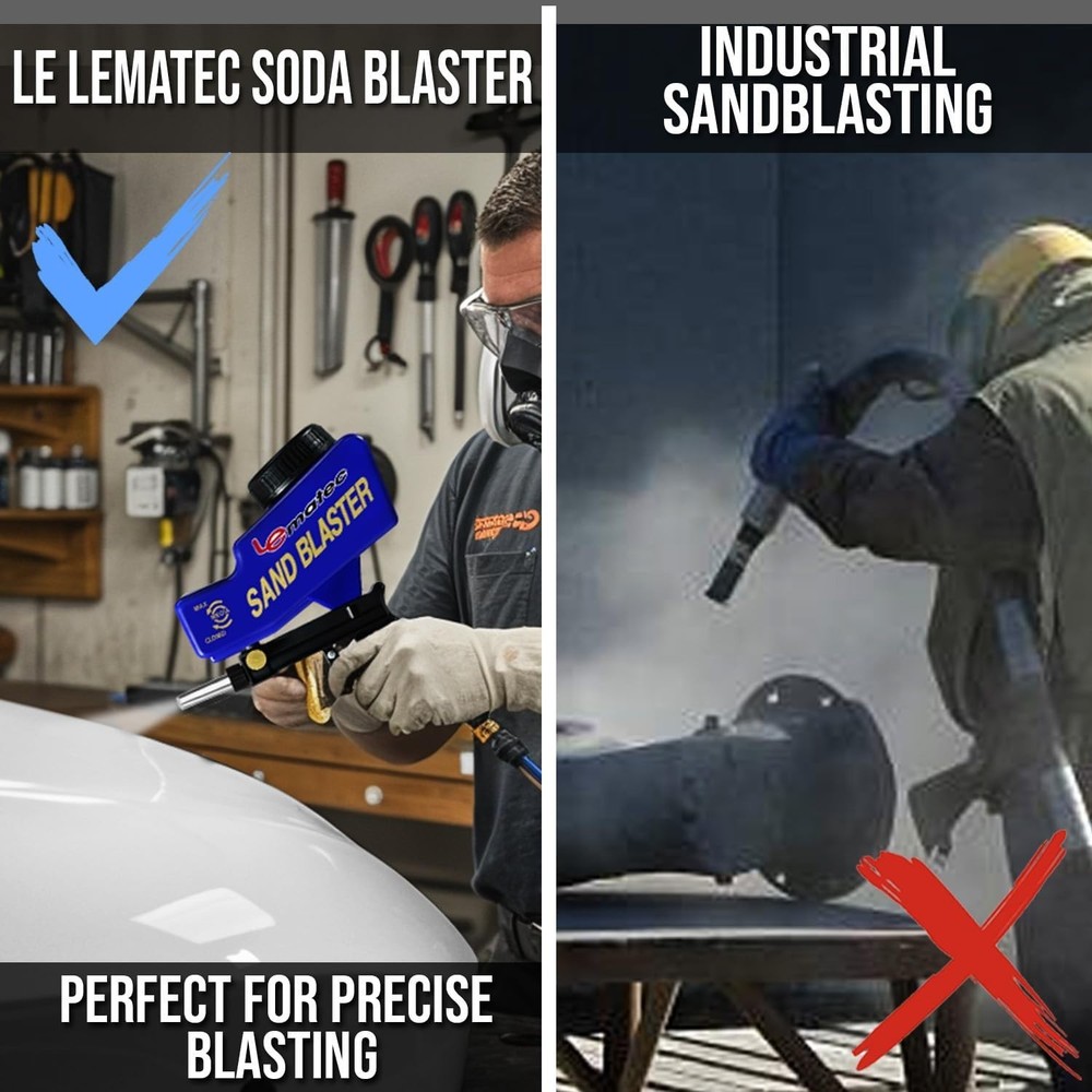 Gravity-Fed Sand Blaster with Adjustable Control - Ideal for Restorers & DIYers