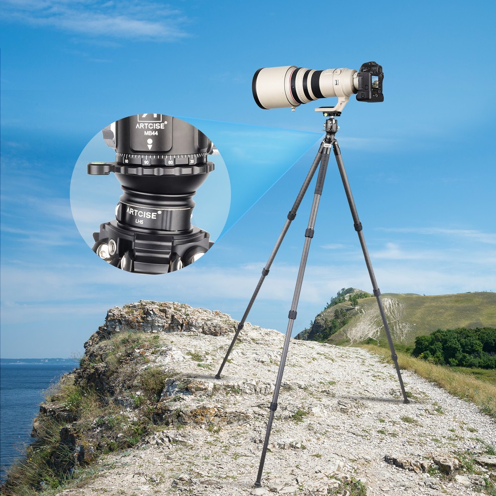CNC Tripod Leveling Base Camera Leveler, Bubble Level Aluminum Adjust (⌀65Mm)