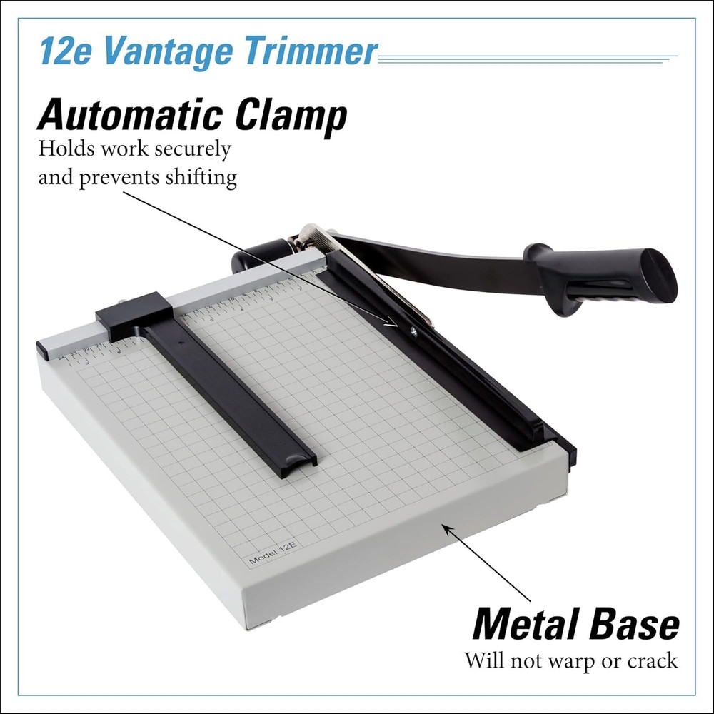 Professional Paper Trimmer, Metal Base, 15 Sheet