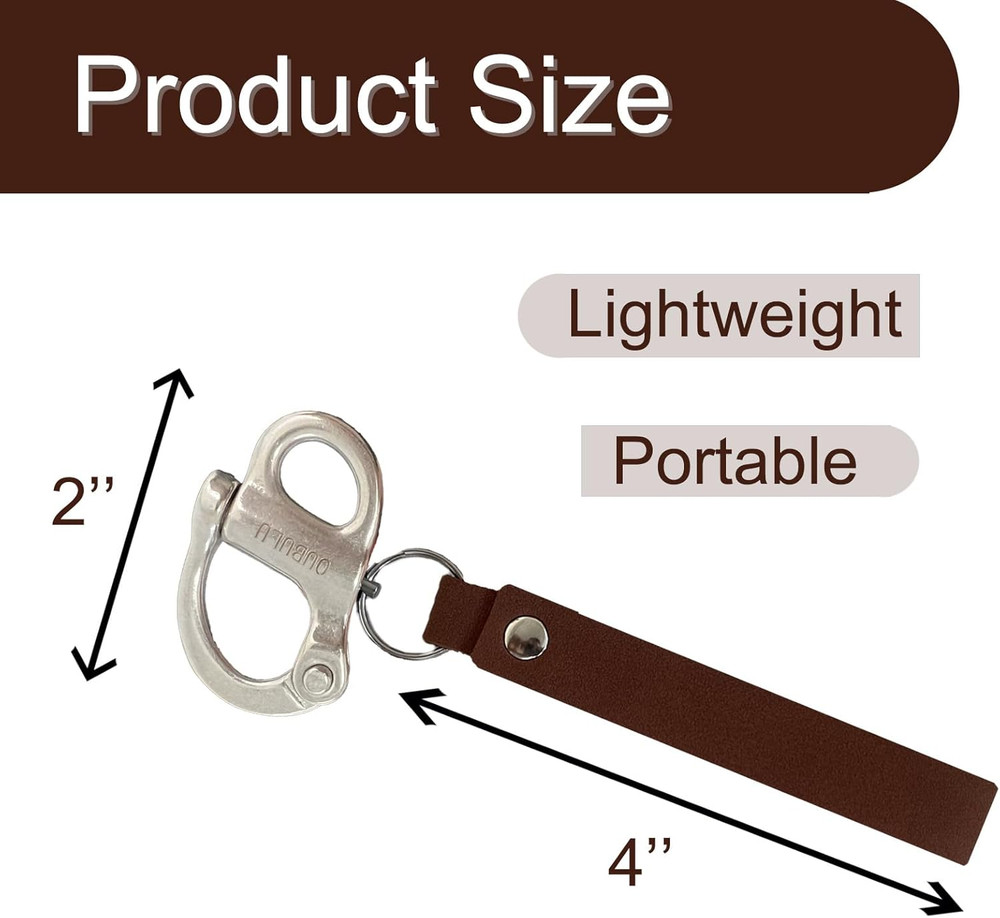 SCBA Mask Quick Release Shackle with Leather Handle for Firefighter, Marine Grad