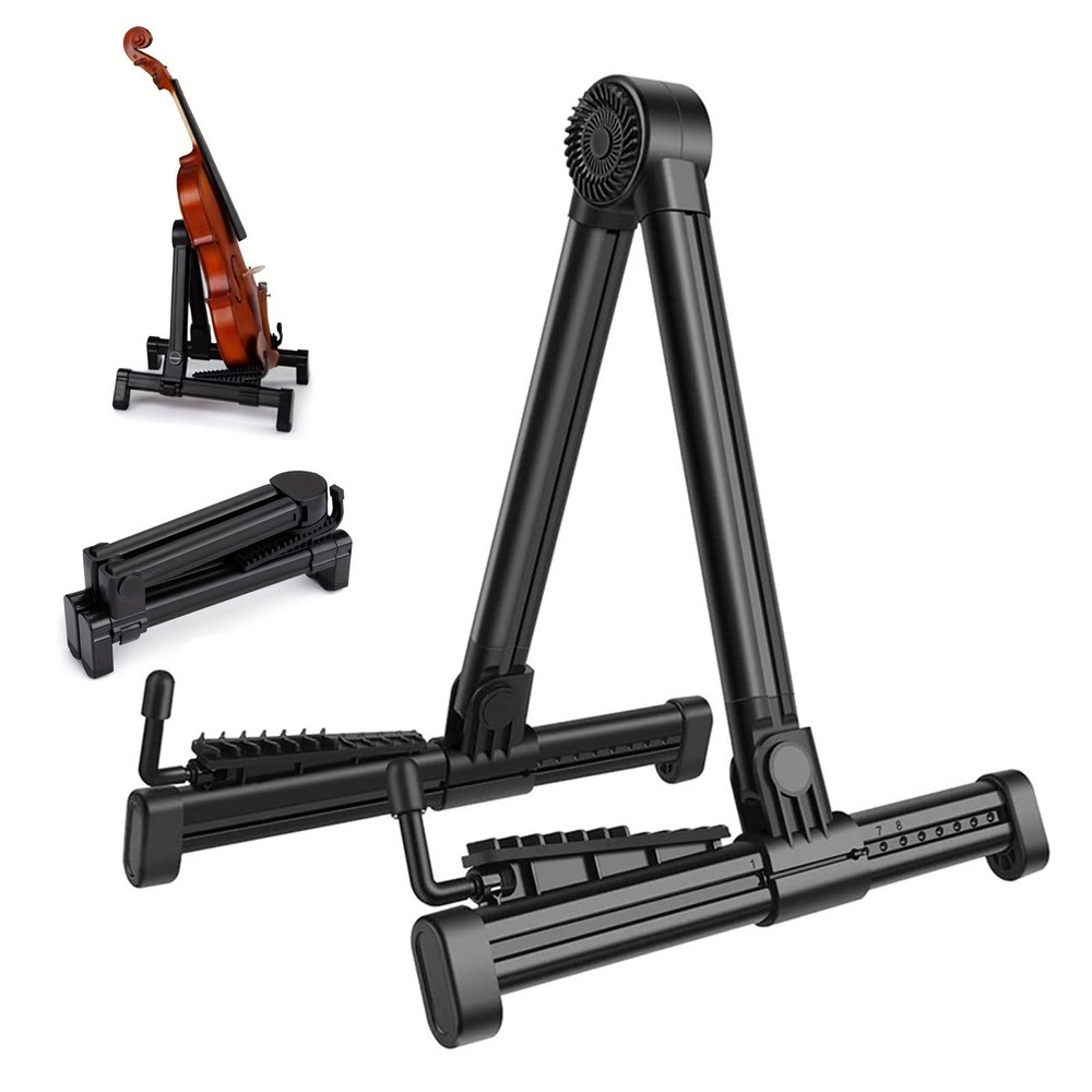 Foldable Guitar Stand Adjustable Non-Slip Base & Padded Arms for Home Studios