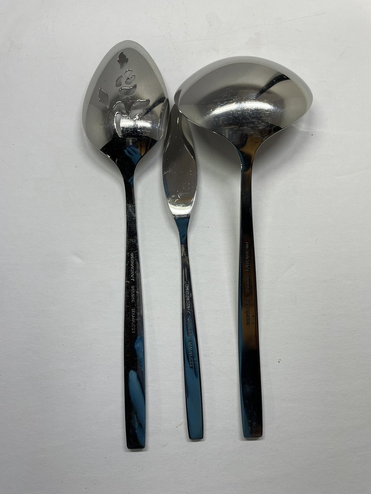 Oneida Craft Capistrano pattern Deluxe stainless flatware set of 3 Vintage