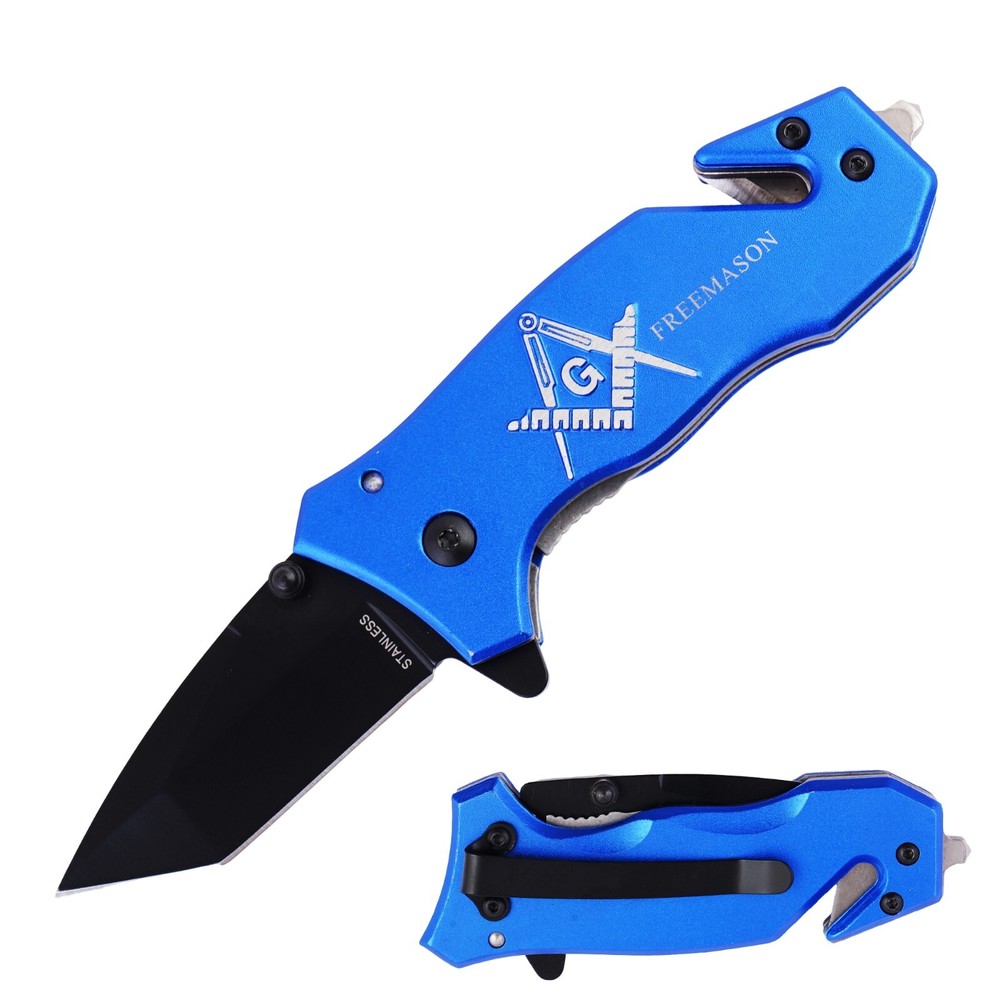 Masonic Folding Knife Expertly Crafted, Durable Tool with Engraved Masonic