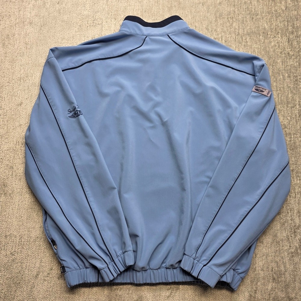 STRAIGHT DOWN PERFORMANCE Mens XL Blue Piping Quarter Zip Golf Pullover Jacket