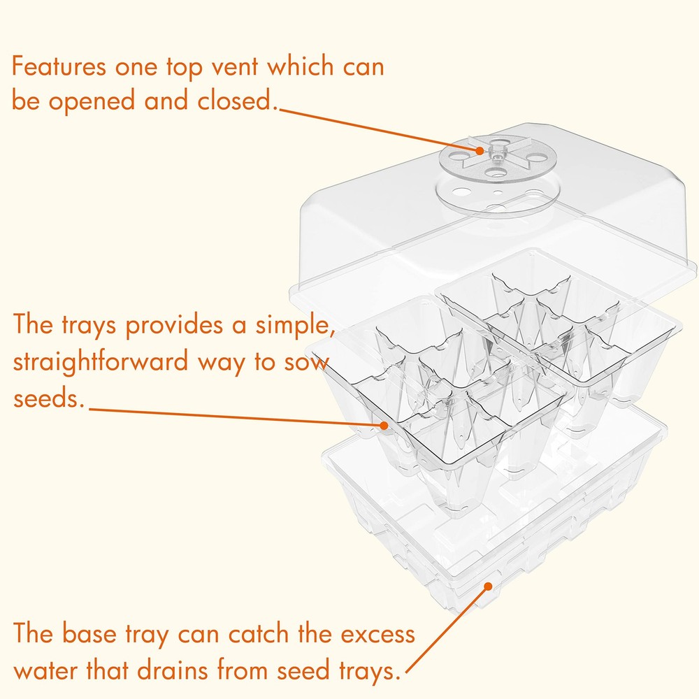 10 Pack Starting Tray, Plant Germination Trays, Starter Kit with Adjustable H...