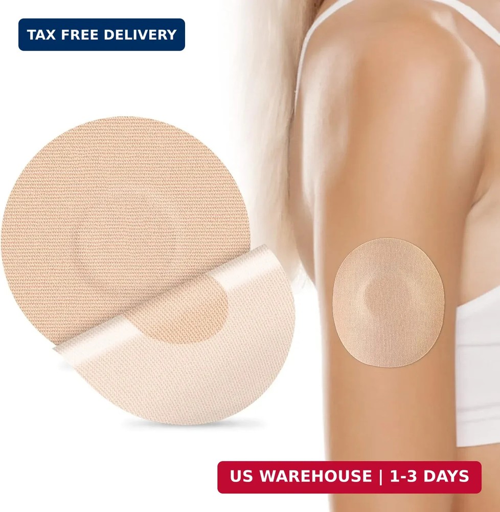 Libre Sensor Covers 25Pack Waterproof CGM Patch No Glue Center Beige