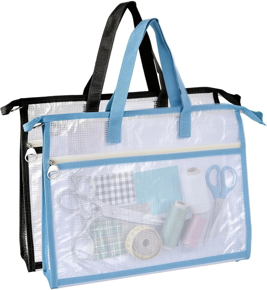 2 Pack Needlepoint Bag Mesh Zipper A4 Storage