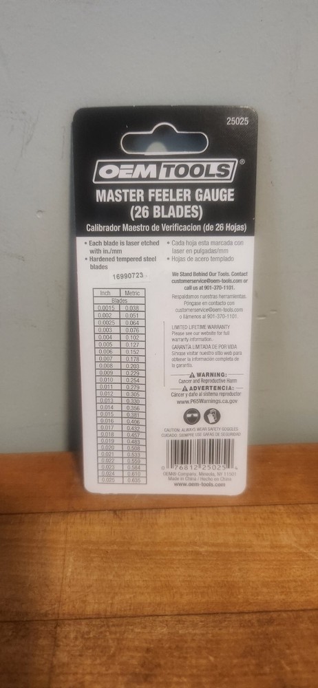 OEM Tools 25025 26 Blade Master Feeler Gauge
