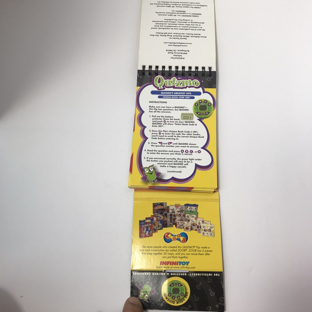 Quizmo’s Greatest Hits Interactive Quiz Game Book AGES 7+ Question & Answer