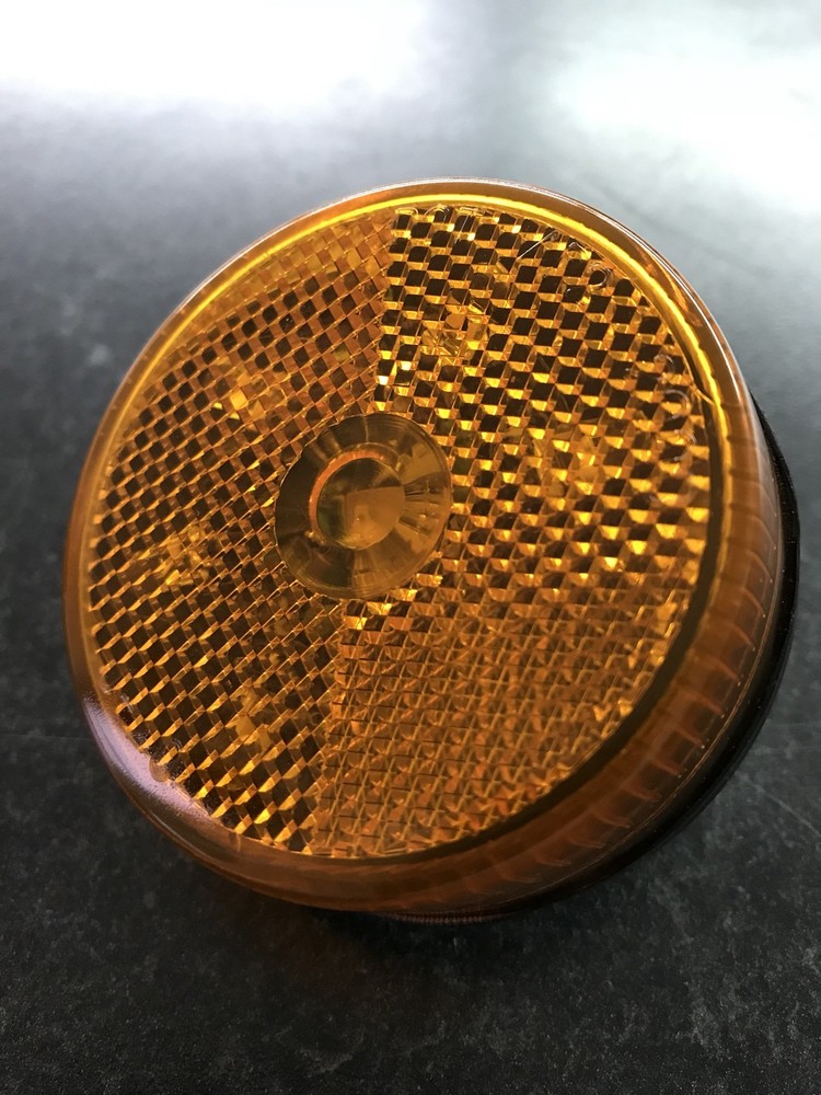 2.5" Amber Round Reflective Sealed Clearance Marker Light 7 LED Stud Mount 2 1/2