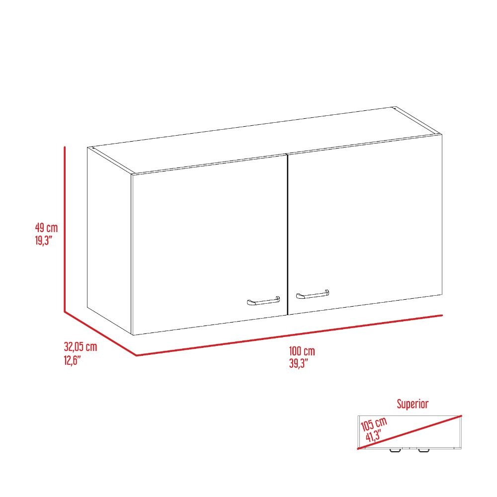 Oklahoma Wall Cabinet, Two Doors