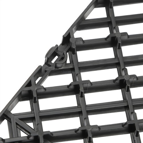 Black Square Interlocking Deck Tile 55 PCS Garage Floor Anti-Slip Deck Tiles